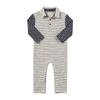 ARLINGTON Cream/Navy Arms Polo Romper