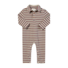 SNUGGLE Blue/Red Multi Stripe Polo Romper