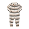 KINGSTON Beige/Grey Stripe Polo Romper