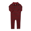 KINGSTON Burgundy/Black Stripe Polo Romper