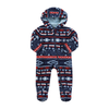 ARTIC Blue/Red multi print sherpa romper