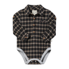 JASPER Black/Leon/Brown Washed plaid Woven Onesie