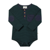 STANTON Green/Navy Stripe Jersey Henley onesie