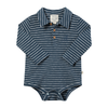 SEYMOUR Blue/White Striped Polo Onesie
