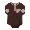 STANTON Brown/Navy Stripe Jersey Henley onesie