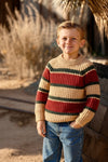CHUNKY beige/rust stripe sweater