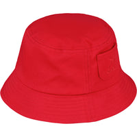 Red twill bucket hat