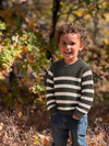 ZIPPY green /cream stripe sweater