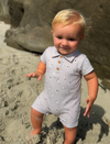 MOLOKAI GREY SEAGULLS PRINTED WOVEN ROMPER
