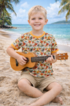 MOUSEHOLE HAWAIIAN MUSIC All over Printed Tee