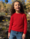 CLASSY red cable sweater