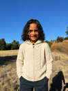 HOODY cream cable hooded sweater