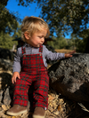 GENTRY Festive Red Plaid Brushed Cotton Woven Overalls