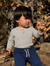 AYNOR Heathered Beige Rib Henley Onesie
