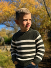 ZIPPY green /cream stripe sweater