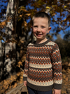 ISLE fairisle  sweater brown multi