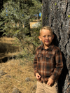 HOWDY Western Brown Fringe plaid WOVEN SHIRT