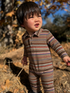 KINGSTON Beige Multi Stripe Polo Romper