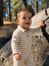 KINGSTON Beige/Beige Stripe Polo Romper