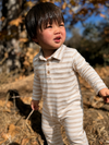 KINGSTON Beige/Beige Stripe Polo Romper