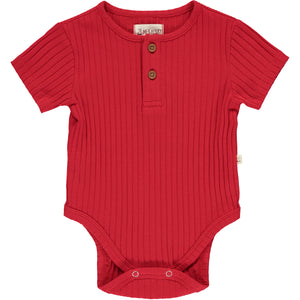 Red rib jersey Onesie