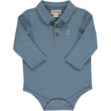  China Blue Pique SEYMOUR Polo Onesie