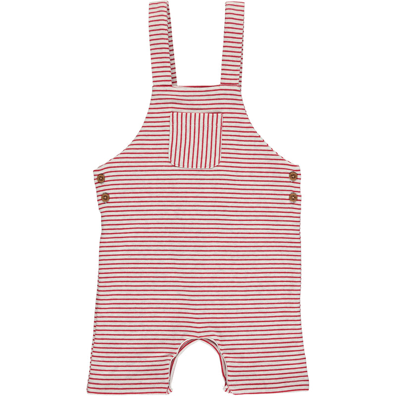 Red/grey stripe jersey overalls