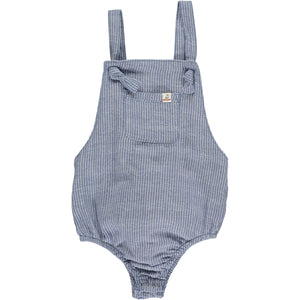 Navy/white gauze stripe bubble
