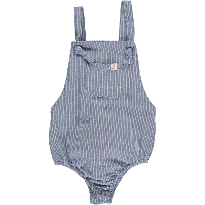 Navy/white gauze stripe bubble