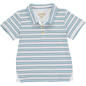 Blue/White/Black Striped Pique