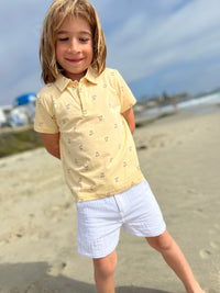 Yellow Henry dog print Polo