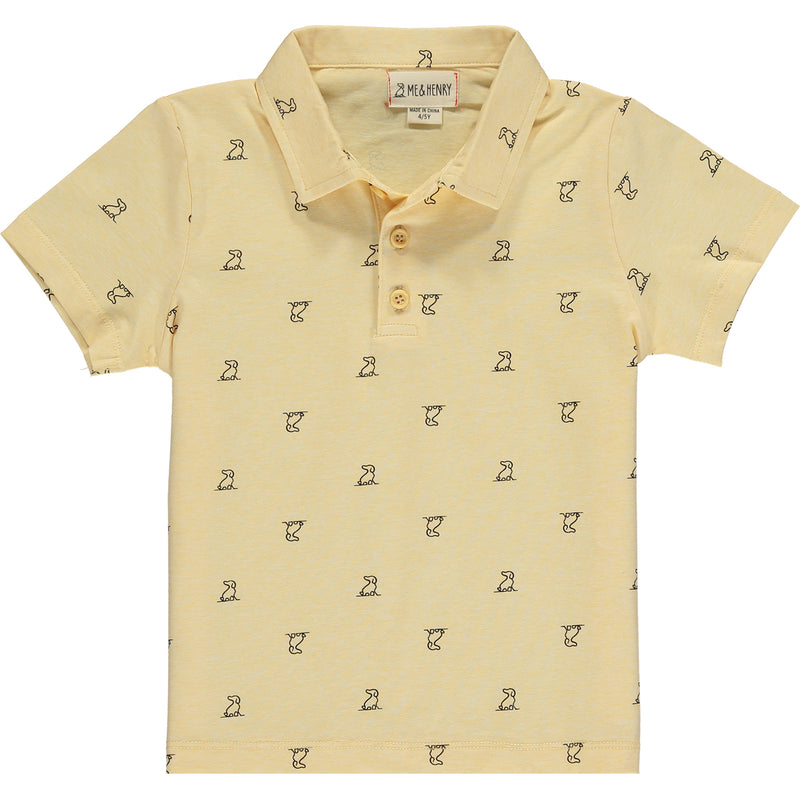 Yellow Henry dog print Polo