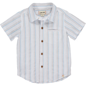 Blue/Pink/Grey Stripe Short Sleeved Shirt