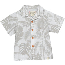  Mens Maui Woven Print Shirt cream palm print