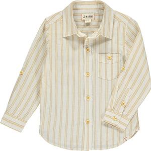 Tan/white stripe long sleeved shirt