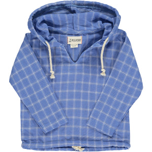 Blue/White Plaid Hooded Top
