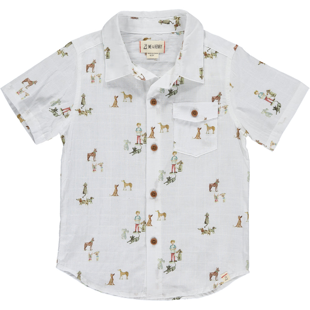 Henry all over print graphic shirt