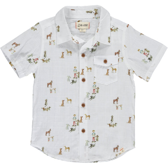 MENS Henry all over print graphic shirt