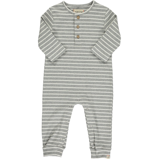 Grey/Cream Stripe MASON Rib Romper