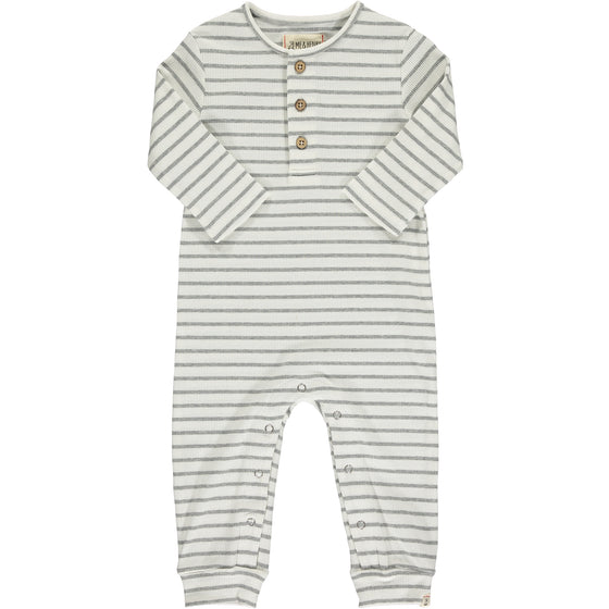 Cream/Grey Stripe MASON Rib Romper