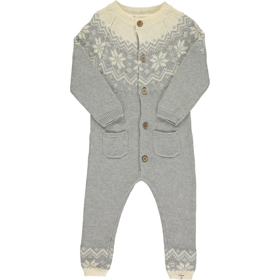 Grey Fairisle POLAR cotton romper