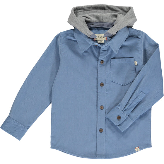 Pale blue ERIN Hooded Woven Shirt