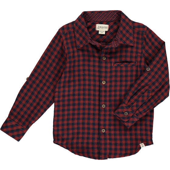 Mens Atwood Woven Shirt rust/navy plaid