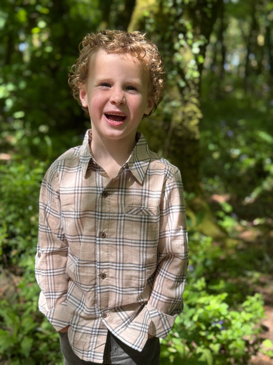 ATWOOD Tan Plaid Woven shirt