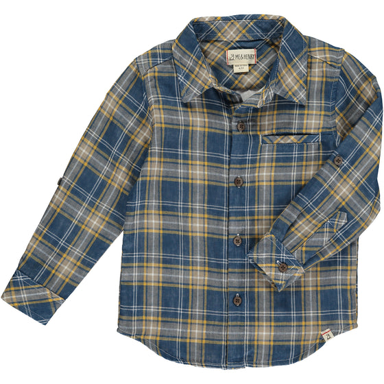 ATWOOD Blue/Gold Plaid Woven Shirt