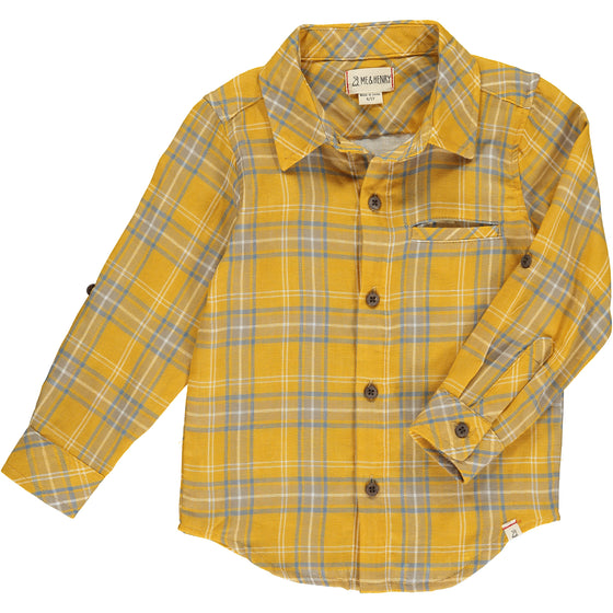 Mens Atwood Woven Shirt  gold/grey plaid