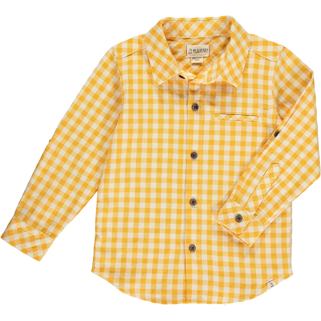 Gold Micro Plaid ATWOOD Woven Shirt