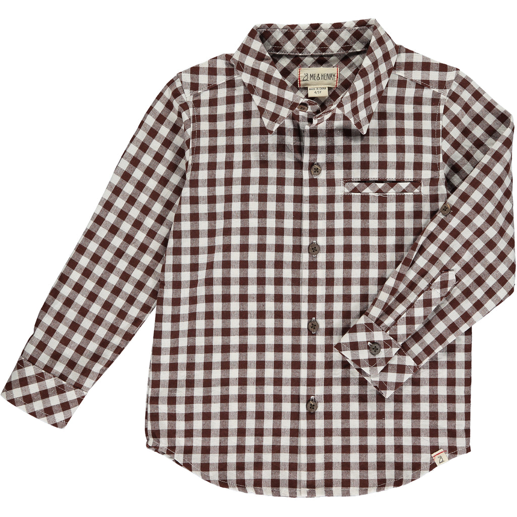 Brown Micro Plaid ATWOOD Woven Shirt