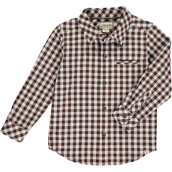 Mens Atwood Woven Shirt brown micro plaid