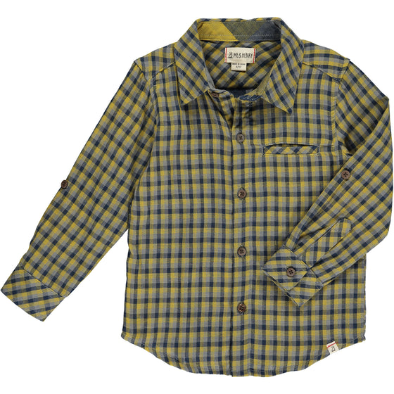 ATWOOD Mustard/Blue Plaid Woven Shirt